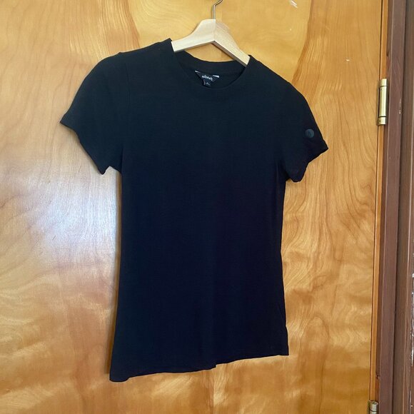 Allbirds Merino Wool Blend TrinoXO Sea Short Sleeve Tee Top Women's XS Black - Picture 2 of 7